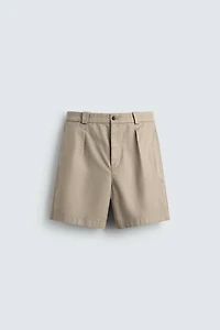 LYOCELL - COTTON PLEATED SHORTS