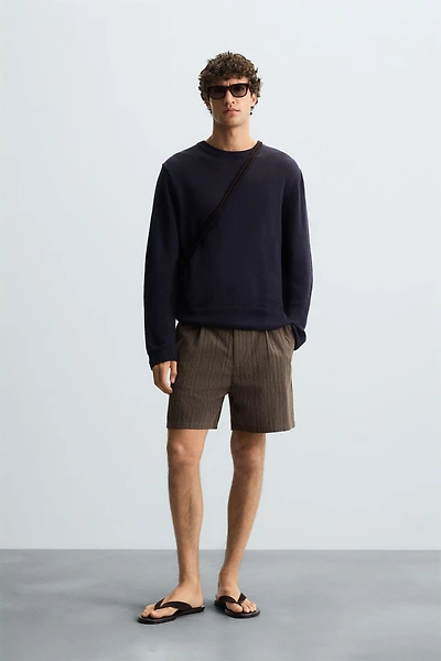STRIPED REGULAR FIT SHORTS