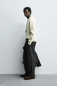 PLEATED WOOL PANTS