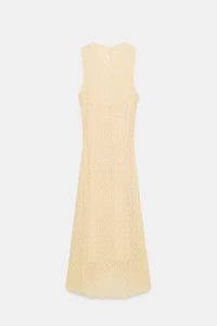 GATHERED LACE MIDI DRESS