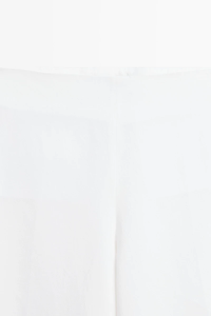 Total look flowing linen blend trousers