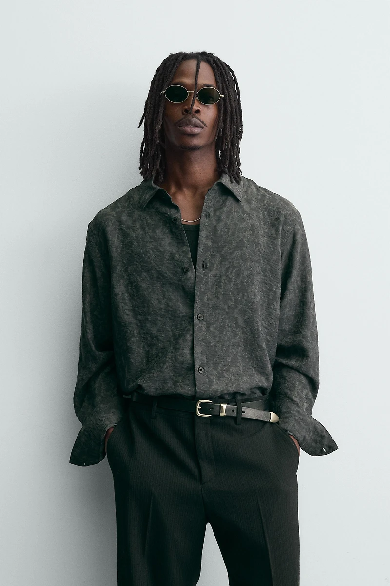 CHEMISE FLUIDE EN JACQUARD FLORAL