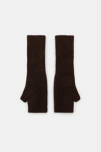 FLORAL EMBROIDERED KNIT MITTENS