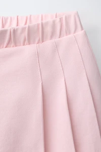 JUPE-SHORT À PLIS PLATS EN PIQUÉ
