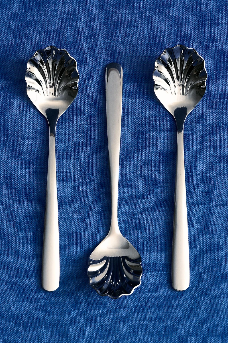 SHELL STEEL DESSERT SPOONS (PACK OF 4)