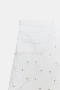 Z1975 MID-RISE EYELET EMBROIDERED SHORTS