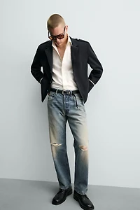 CONTRAST CROPPED FIT JACKET