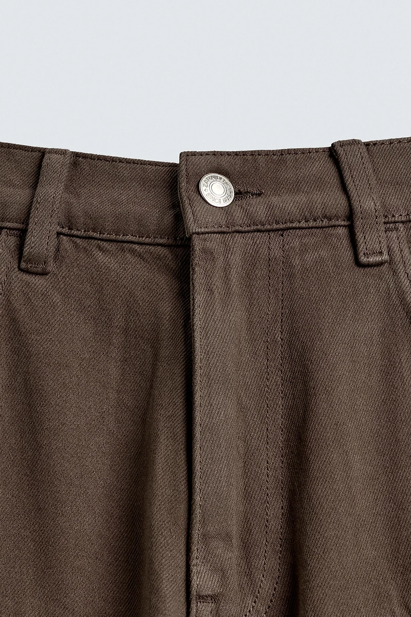 DENIM CARGO PANTS WITH POCKETS