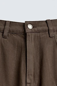 DENIM CARGO PANTS WITH POCKETS