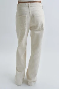 ZW COLLECTION HIGH-WAIST STRIPED WIDE-LEG JEANS