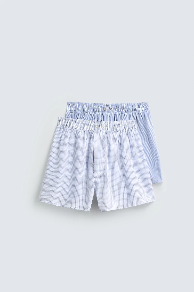 TWO-PACK OF COMBINATION POPLIN BOXERS