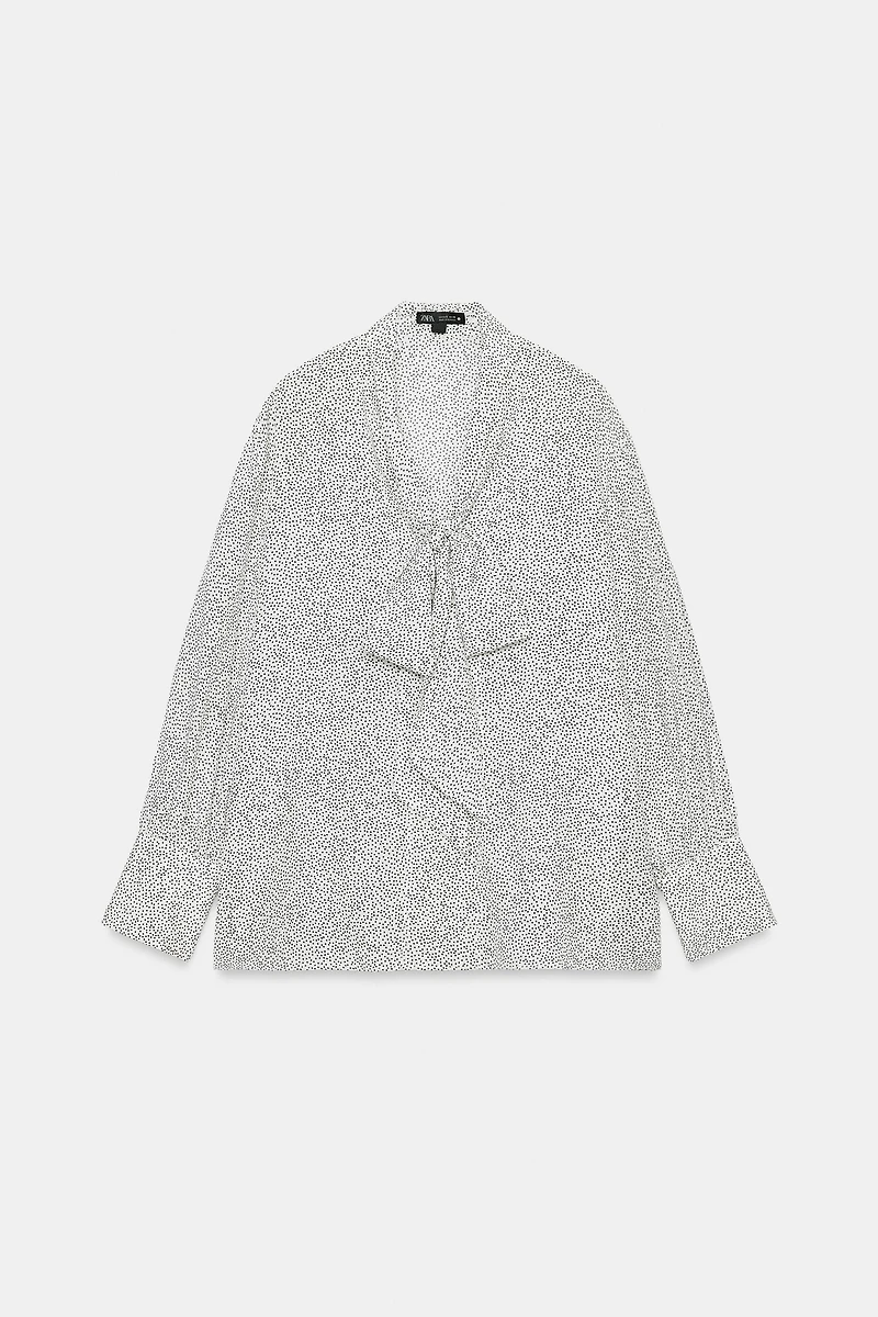 ZW COLLECTION POLKA DOT TIE SHIRT
