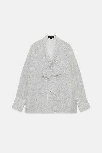 ZW COLLECTION POLKA DOT TIE SHIRT