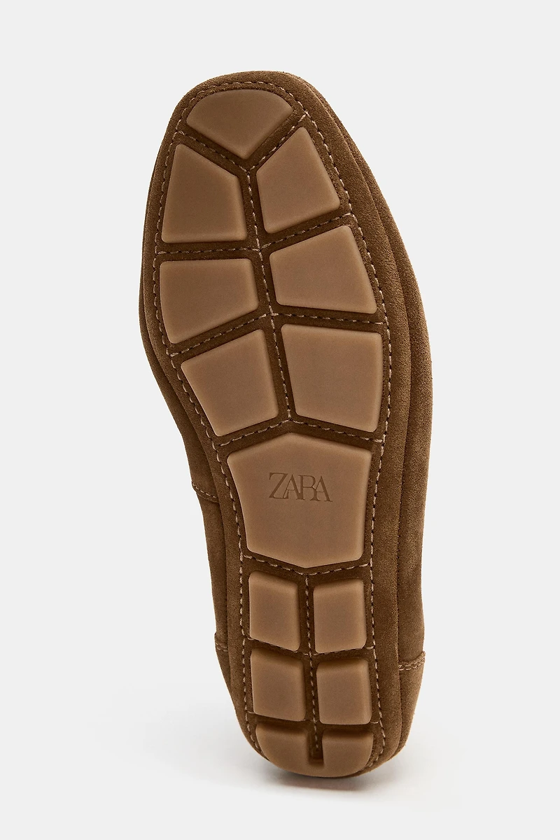 SPLIT LEATHER ATHLETIC BALLET FLATS