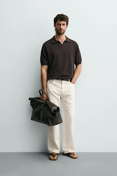 POLO EN MAILLE CANNELÉE REGULAR FIT