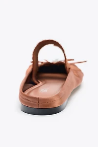 SATIN EFFECT SLINGBACK SHOES
