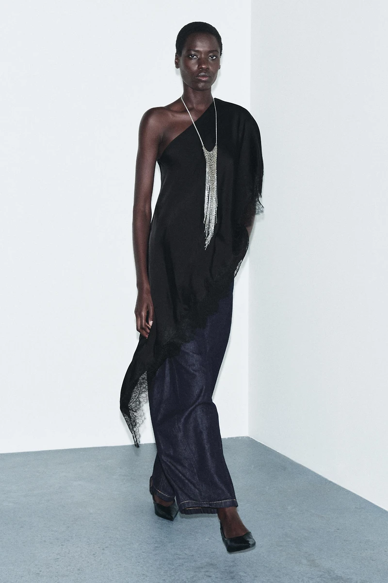 ASYMMETRIC LACE TOP ZW COLLECTION