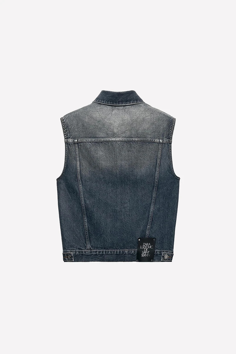 LUDOVIC DE SAINT SERNIN x ZARA WAXED DENIM VEST