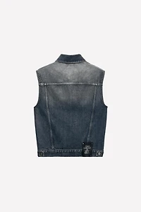 LUDOVIC DE SAINT SERNIN x ZARA WAXED DENIM VEST