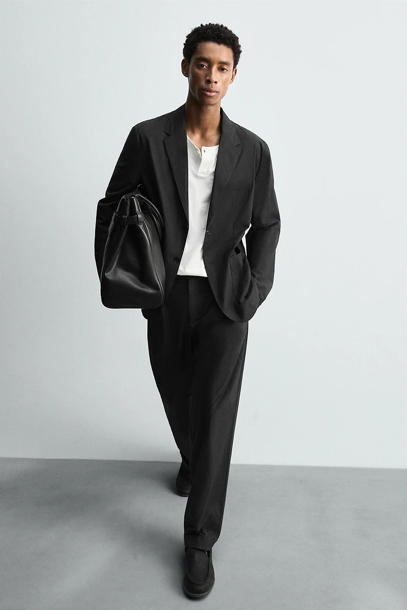 PANTALON DE COSTUME EN POPELINE