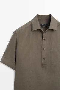 100% linen regular fit polo shirt