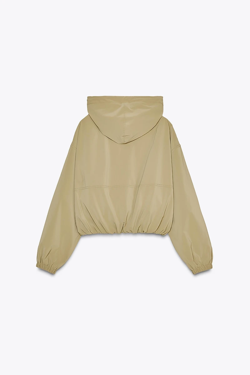 HOODED SHORT RUBBERIZED JACKET