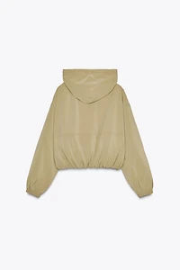 HOODED SHORT RUBBERIZED JACKET