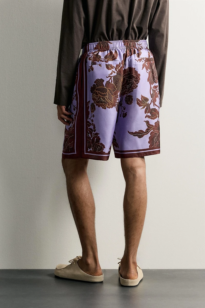 RELAXED FIT 100% SILK PRINTED COMBINED LIMITED EDITION SHORTS