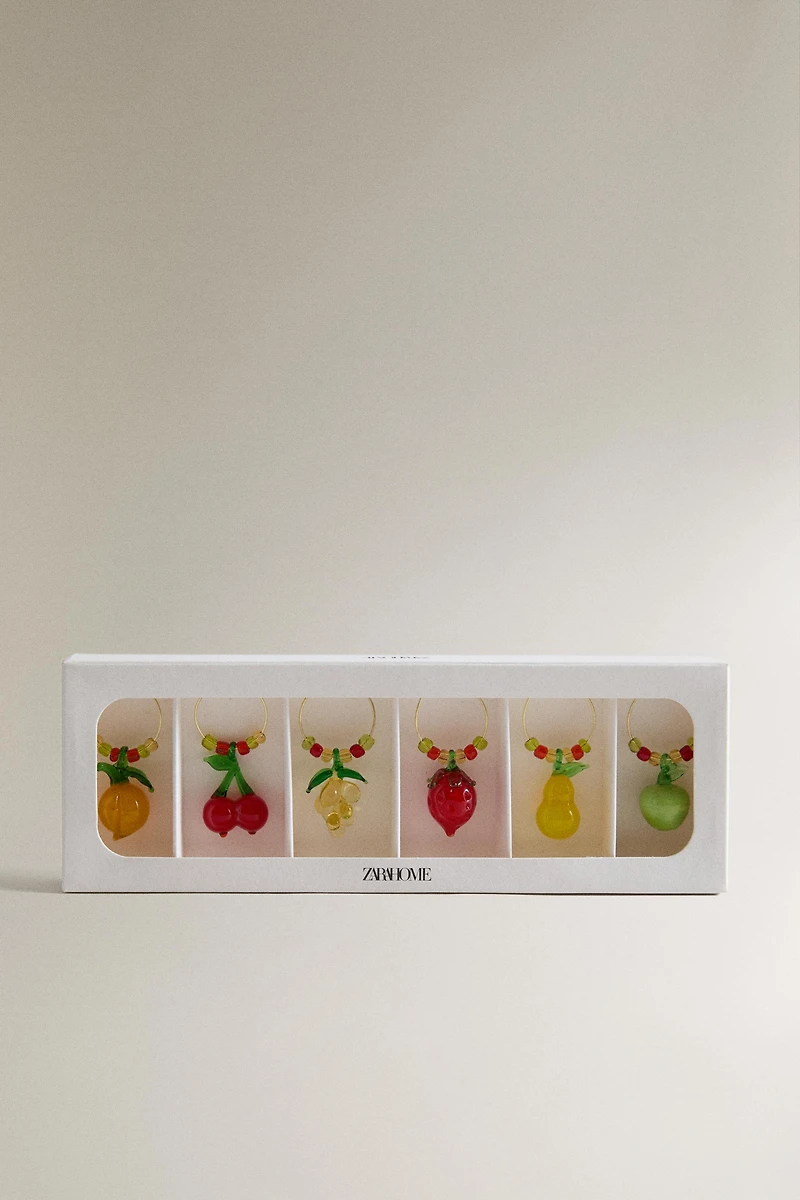 PACK OF FRUIT GLASS CHARMS (PACK OF 6)