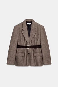 VESTE À CHEVRONS AVEC CEINTURE