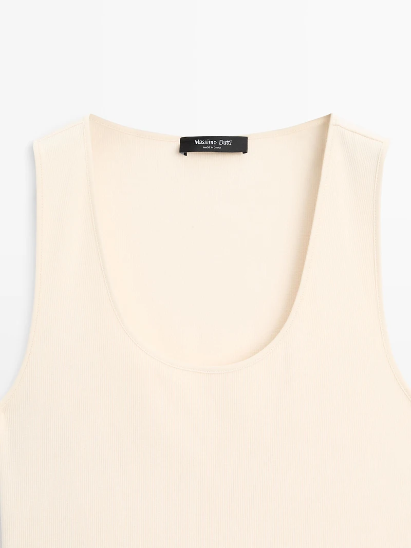 Cotton blend dress with contrast poplin