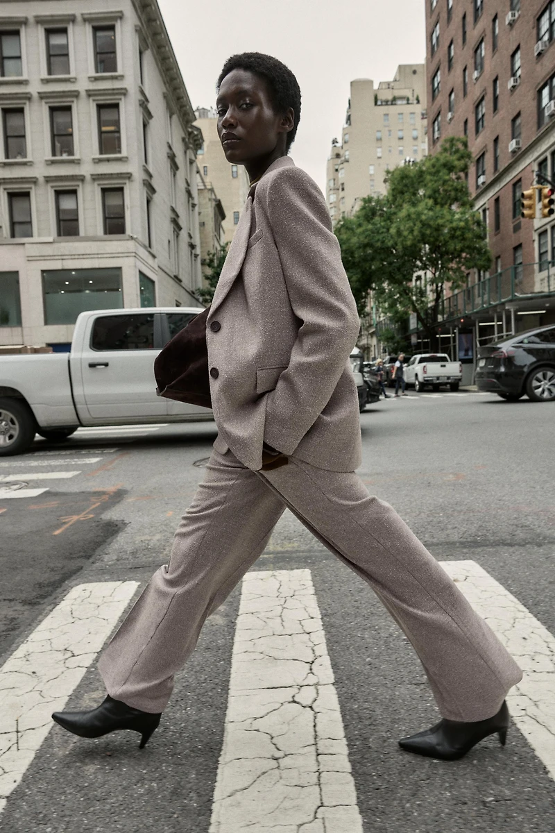 RUSTIC TEXTURED STRAIGHT LEG PANTS