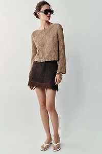 PULL EN MAILLE POINTELLE ET FIL MÉTALLISÉ