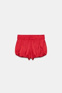 SHORT BALLON EN SATIN ET DENTELLE