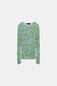 FLORAL PRINT KNIT TOP