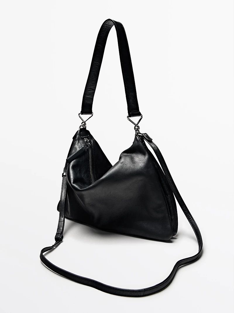 Grand sac compartimenté en cuir nappa