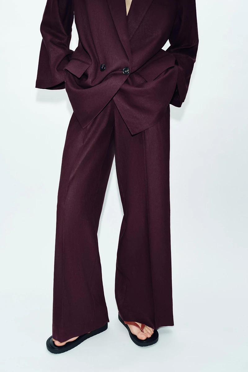 STRAIGHT LEG LINEN PANTS