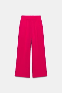 ELASTIC WAISTBAND WIDE LEG PANTS