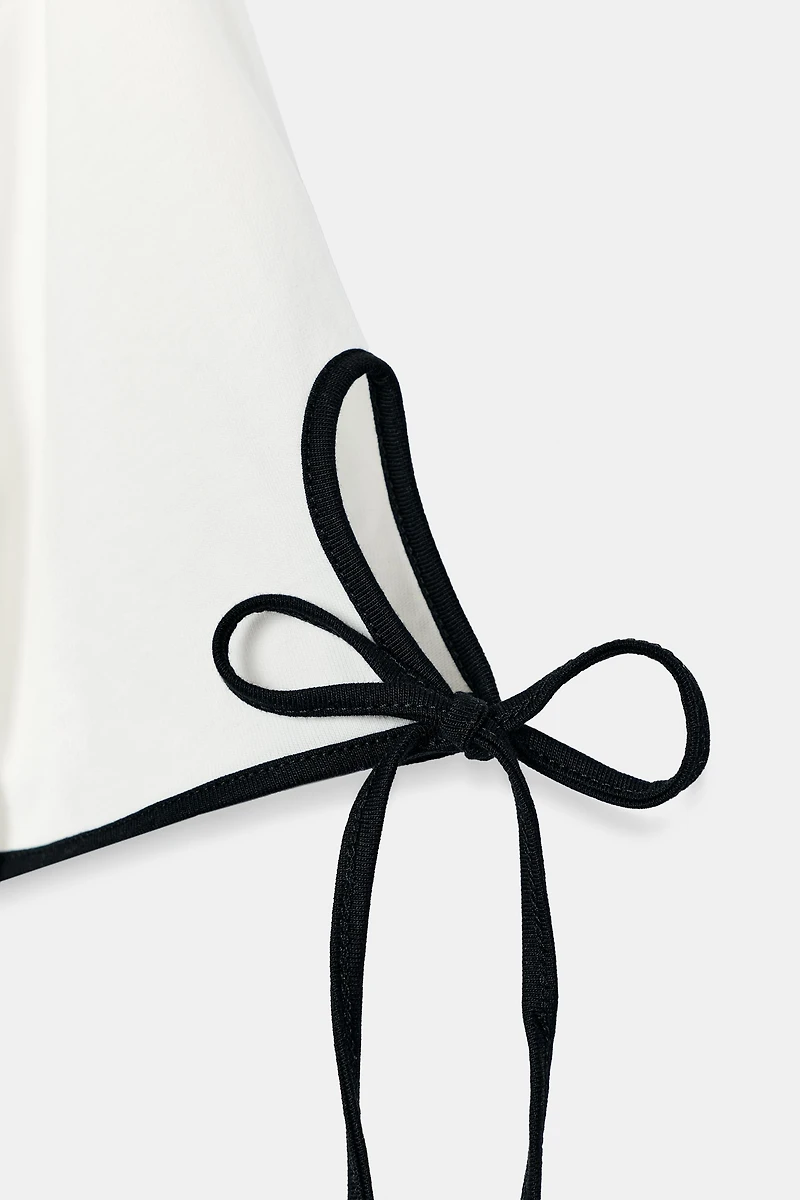 CONTRAST BOW T-SHIRT