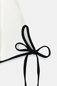 CONTRAST BOW T-SHIRT