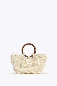 FAUX MOTHER-OF-PEARL APPLIQUÉ BAG