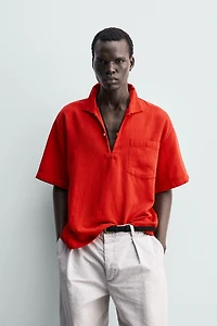 CHEMISE POLO EN COTON ET LIN