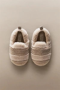 KIDS FAUX SHEARLING SLIPPERS