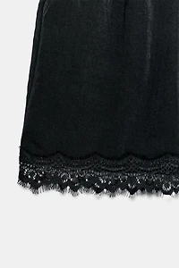 LACE TRIM SATIN SHORTS
