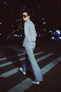 ZW COLLECTION FITTED BUTTON DENIM JACKET