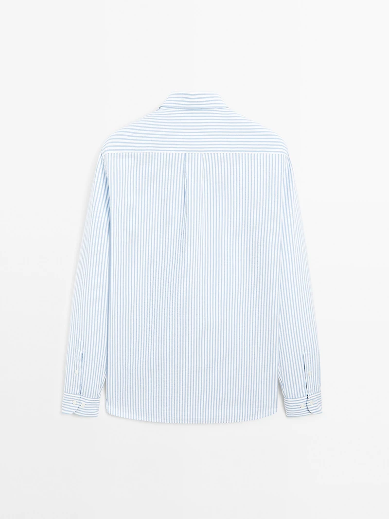 Regular fit striped cotton shirt