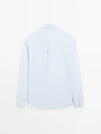 Regular fit striped cotton shirt