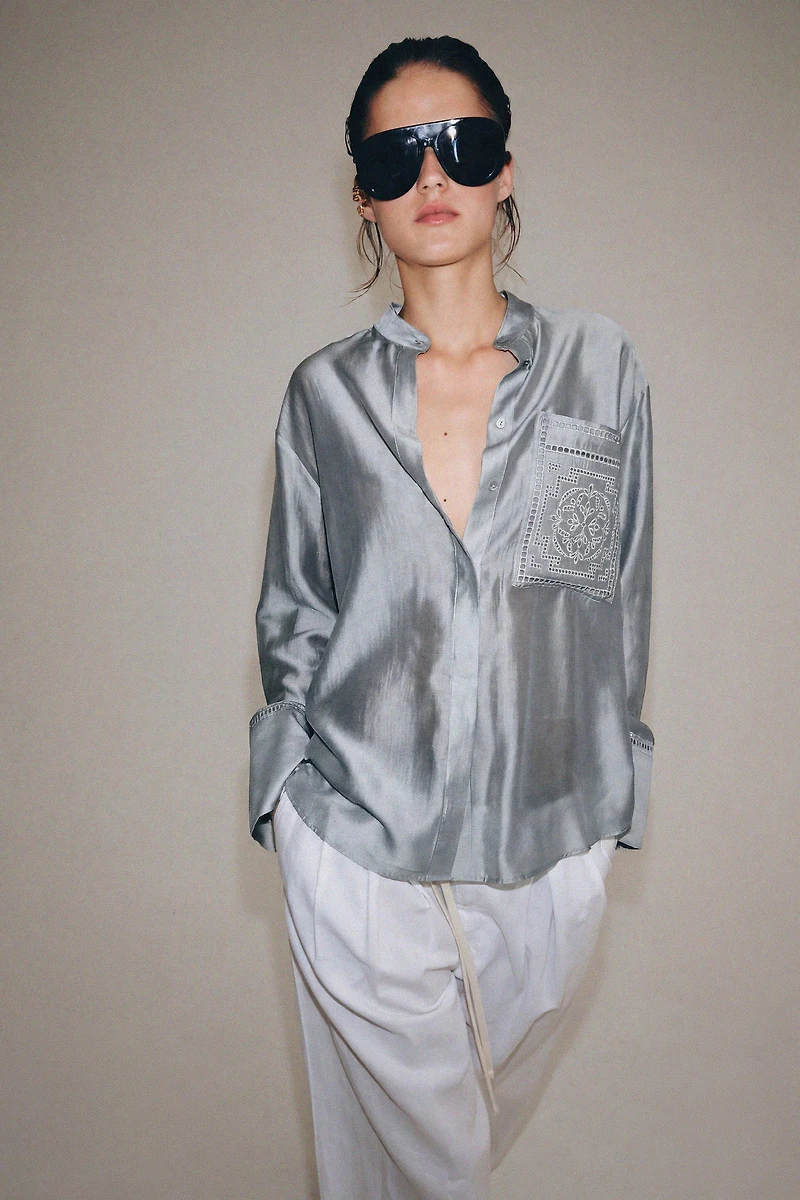 EMBROIDERED POCKET SHIRT ZW COLLECTION