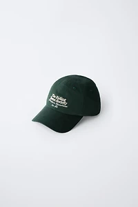 EMBROIDERED TEXT CAP