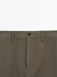 Pantalon tapered fit coton